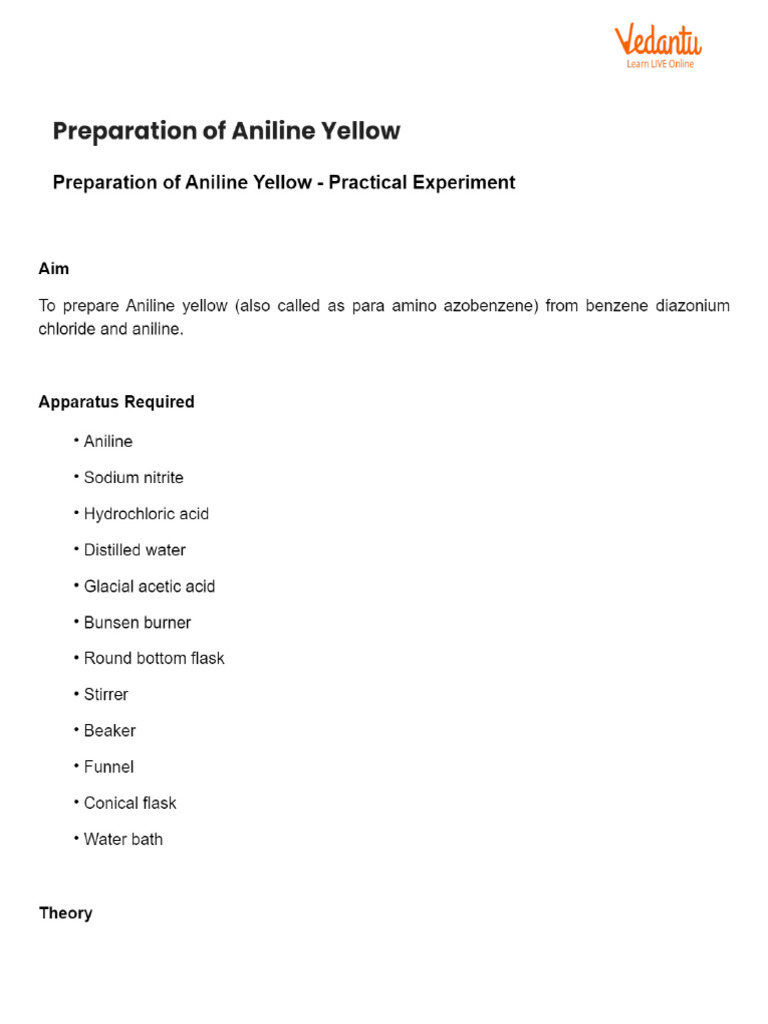 Preparation of Aniline Yellow | PDF