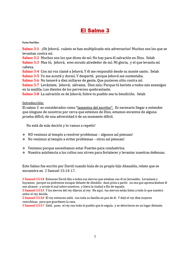 Salmo 3 | PDF | Literatura de la sabiduría | Ketuvim