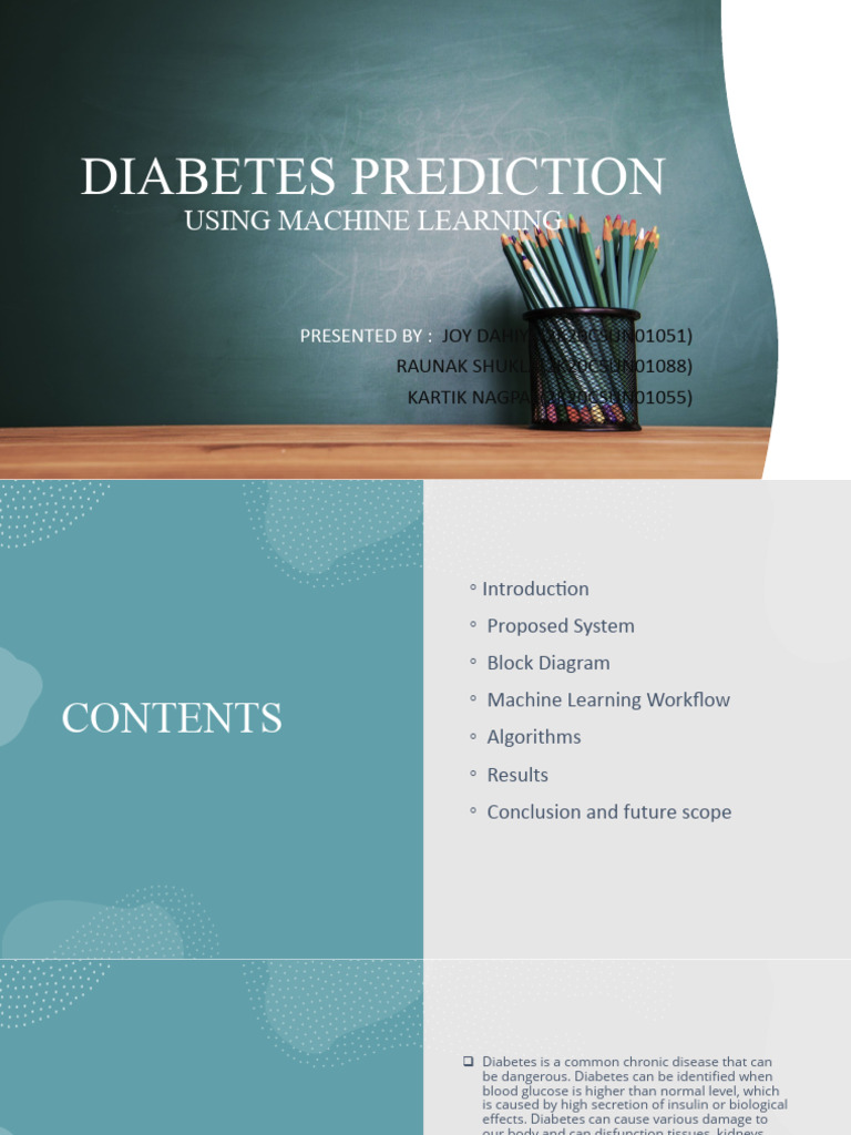 Diabetes Prediction with Machine Learning | PDF | Logistic Regression ...