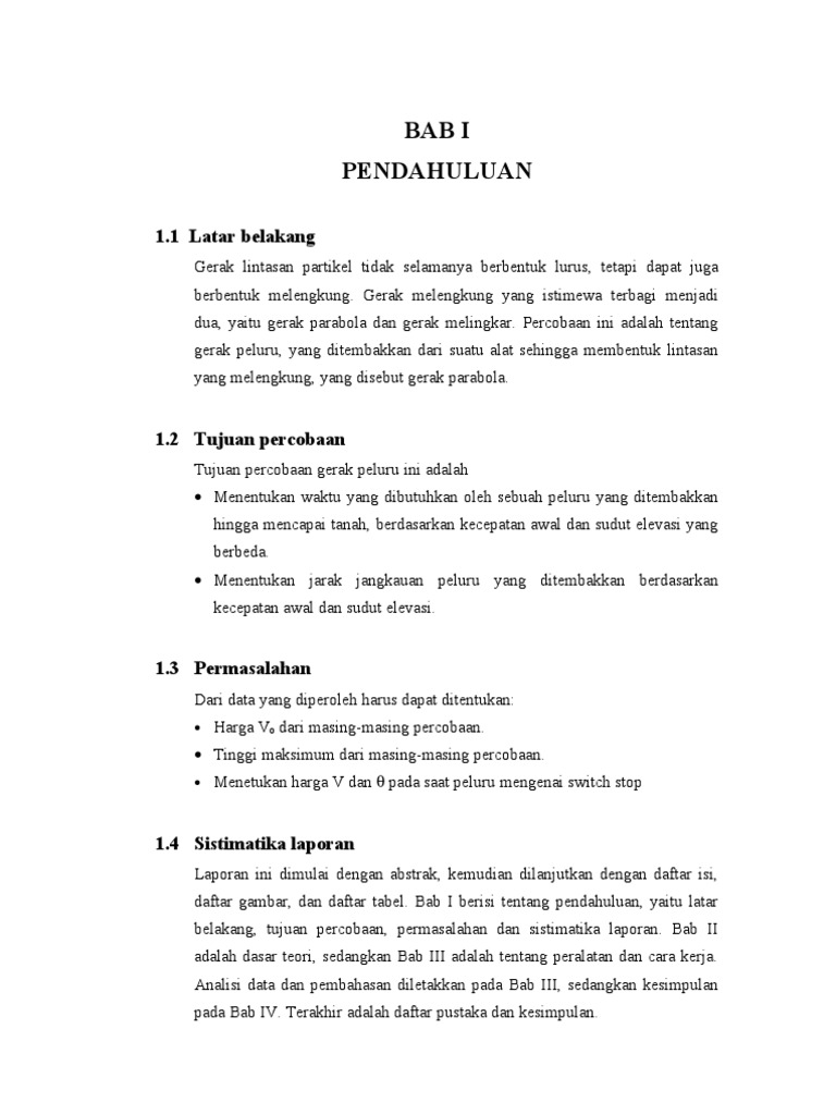 Laporan Praktikum Fisika Dasar Gerak Peluru