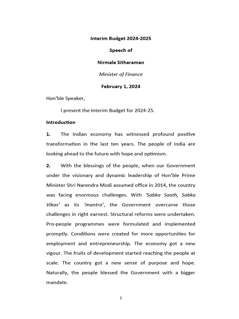 Budget Speech PDF Taxes Government Budget Balance