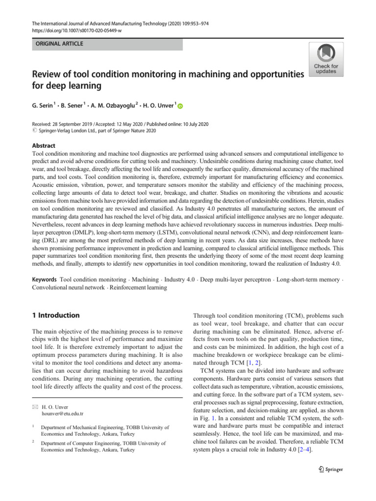 Review of Tool Condition Monitoring in Machining and Opportunities For ...