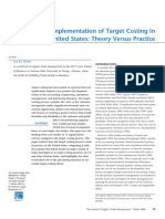 The Implementation of Target Costing in The United States: Theory Versus Practice