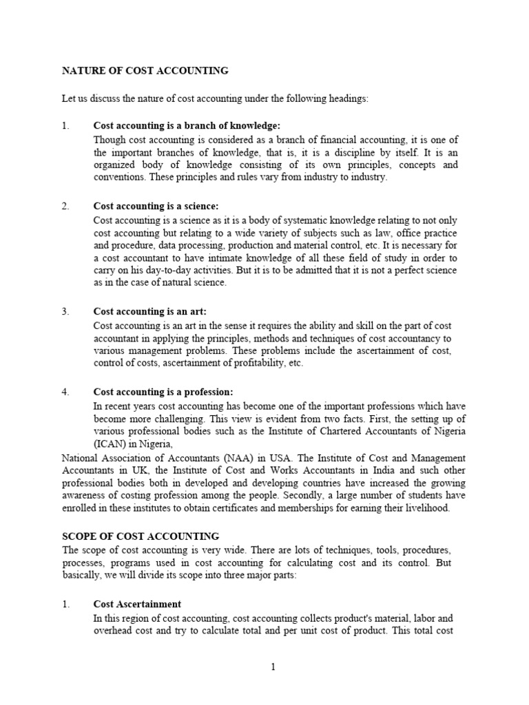 Lectures Note On Cost and Management Accounting | PDF | Cost Accounting ...