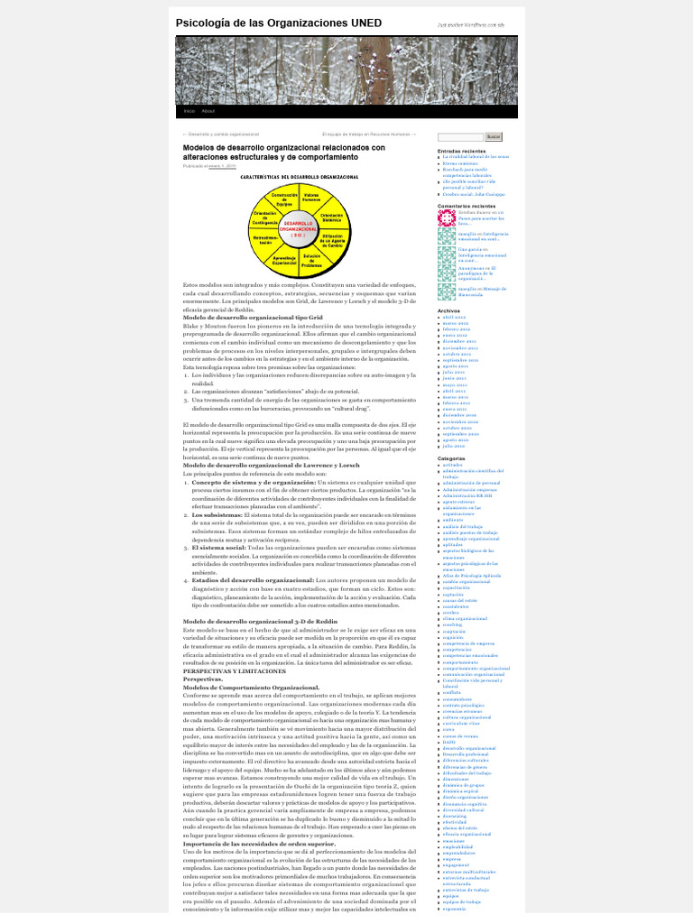 Modelos de Desarrollo Organizacional | PDF | Comportamiento ...