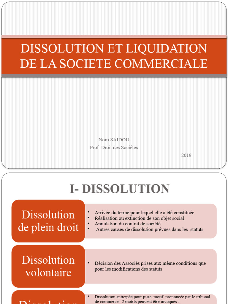 Dissolution et Liquidation Socits | PDF | Liquidation | Justice