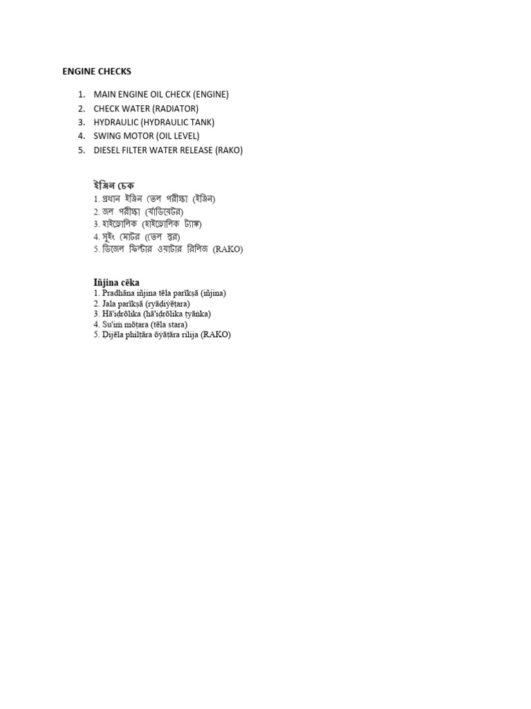 Engine Checks | PDF