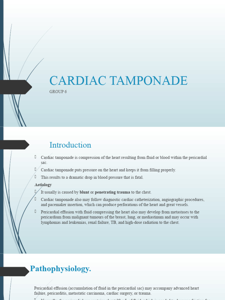 Cardiac Tamponade | PDF | Heart | Circulatory System