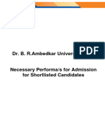 Necessary Performa For Admission