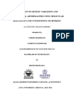 Detection of Genetic Variations and Chromosomal Abnormalities Using Molecular Diagnostics and Cytogenetics Techniques