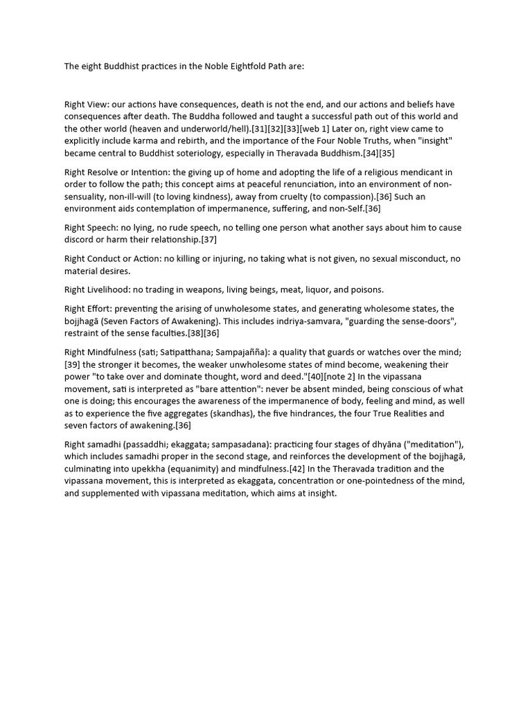 Understanding the Noble Eightfold Path | PDF | Noble Eightfold Path ...