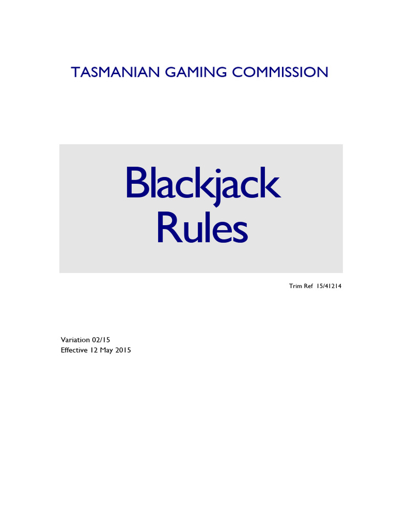 Blackjack Rules PDF Gambling Gaming