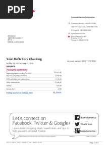 Your Bofa Core Checking: Account Summary