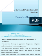 Investment Law For LLM Students