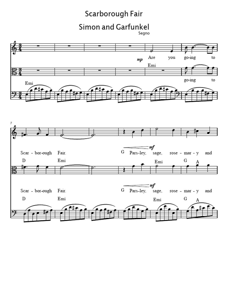 Scarborough Fair Simon Garfunkel String Trio Stimmen Pdf