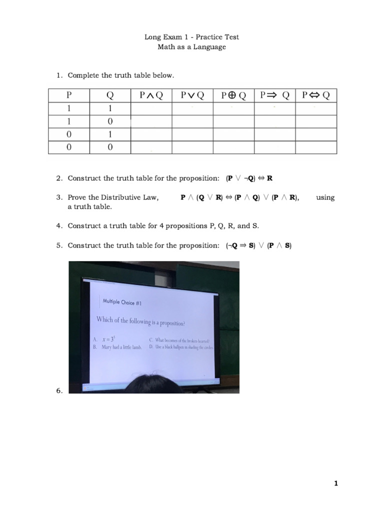 Math LE 1 | PDF