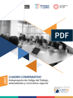 Cuadro Comparativo - Anteproyecto de Codigo Del Trabajo, Antecedentes y Normativa Vigente 2022 - St-Cntpe