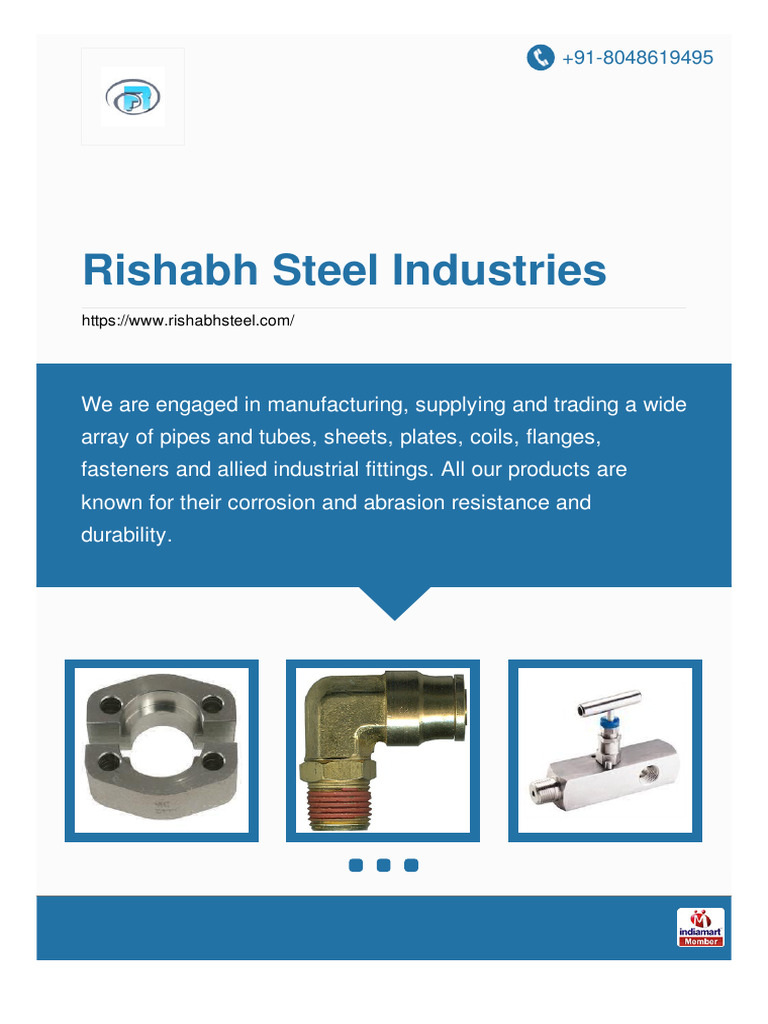 Rishabh Steel Industries Product Overview | PDF | Pipe (Fluid ...