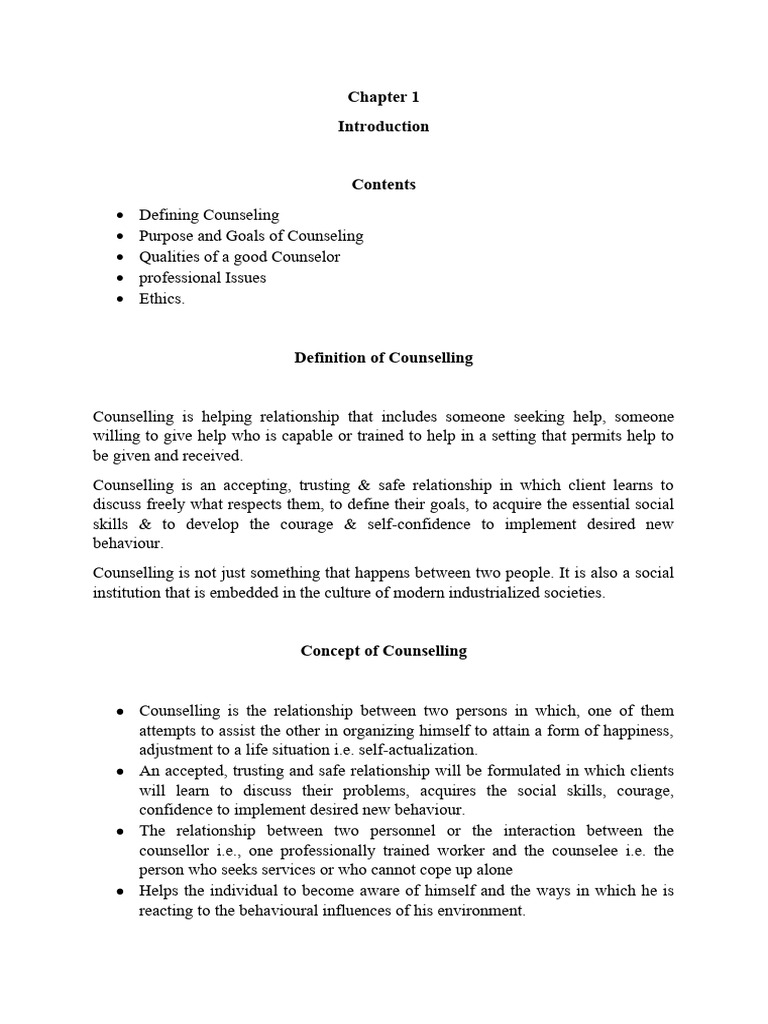 Chapter 1 Counselling Pdf