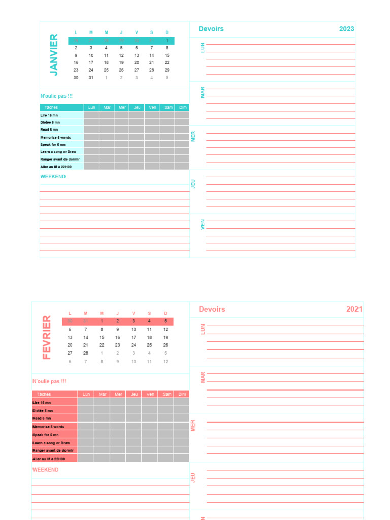 Homework Planner EEE | PDF