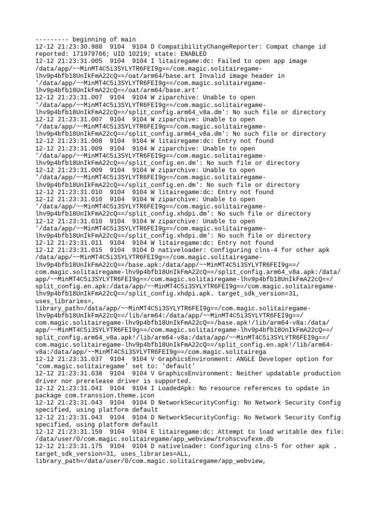 Magic Solitaire Game Error Log | PDF | System Software | Computer Science