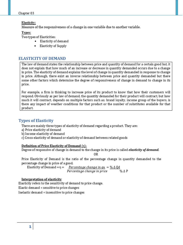 Chapter 03 Sajjad COMPLETE | PDF | Price Elasticity Of Demand ...