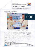 Press Release - Lokal Na Datos Mula Sa 2022 CBMS, Magagamit Na! - 0