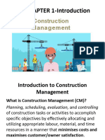 Chapter 1 Introduction To Construction Management