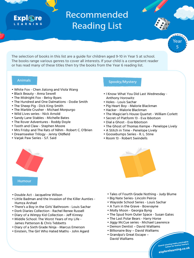 Explore Learning Reading - List - Y5 | PDF