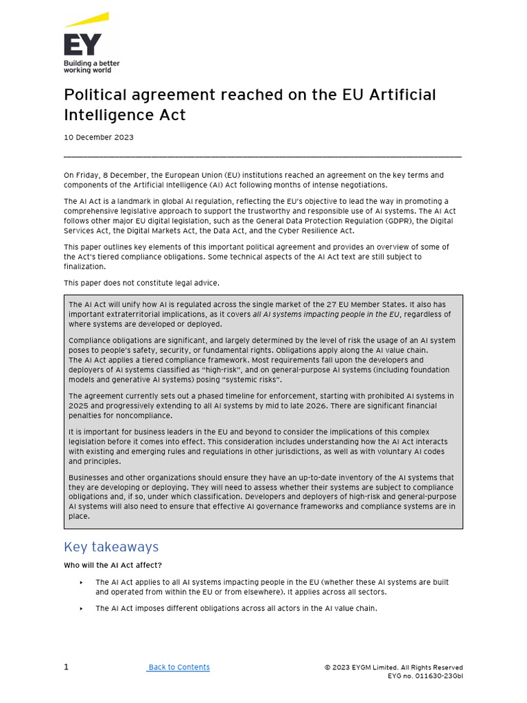 What The EU AI Act Means For Businesses | PDF | Regulatory Compliance ...