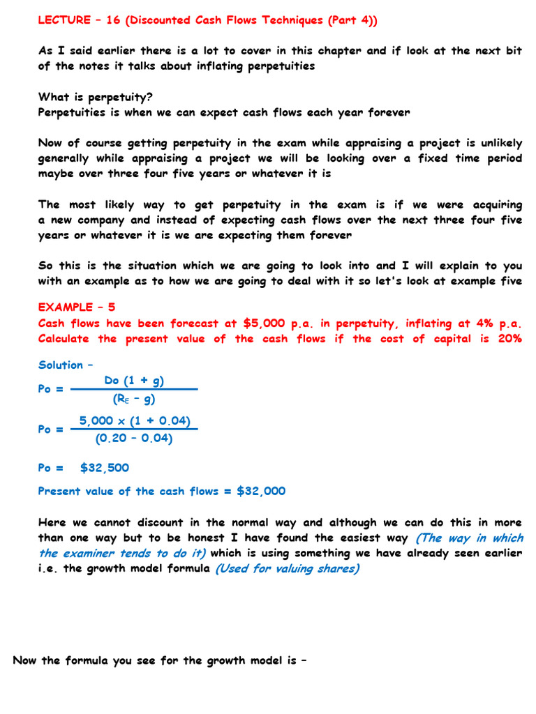Discounted Cash Flow Techniques Explained | PDF | Present Value ...