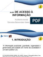 Lei de Acesso À Informação: Auditoria Social Giovana Benevides Sales Araújo