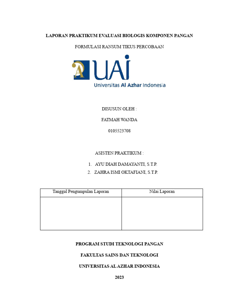 Formulasi Ransum untuk Tikus Percobaan | PDF