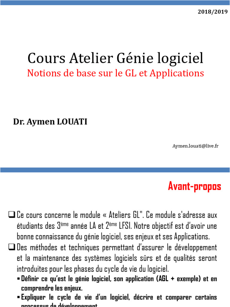 Introduction au Génie Logiciel et AGL | PDF | Développement de logiciel ...