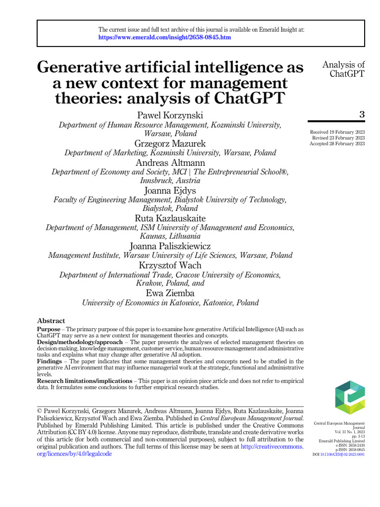 Generative Artificial Intelligence ChatGPT | PDF