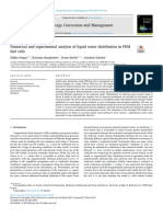 Numerical and Experimental Analysis of Liquid Water Distribution in PEM Fuel Cells