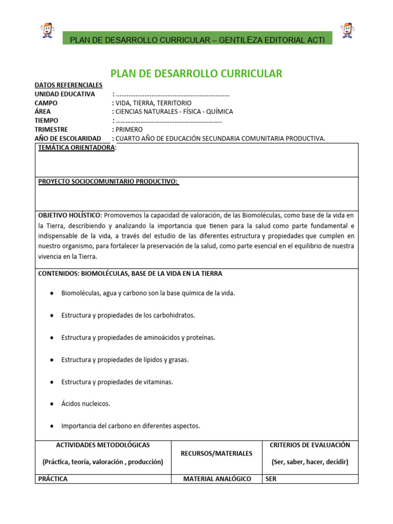 Biogeografía 4to - Plan de Desarrollo Curricular 2023 | PDF ...