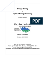 Energy saving by Optimal Energy Recovery (PINCH)