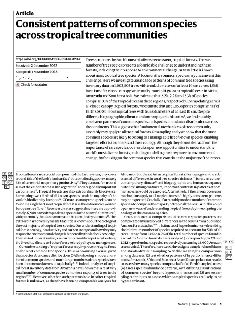 Cooper24-Amazon Tree Abundance | PDF | Forests | Amazon Rainforest