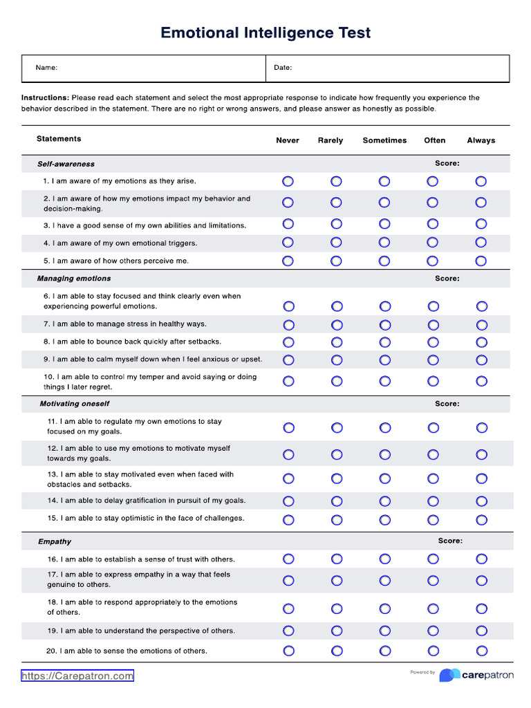 emotional intelligence assessment tool | pdf | emotional