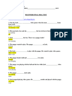 D 2 - BEGINNERS FINAL ORAL TEST