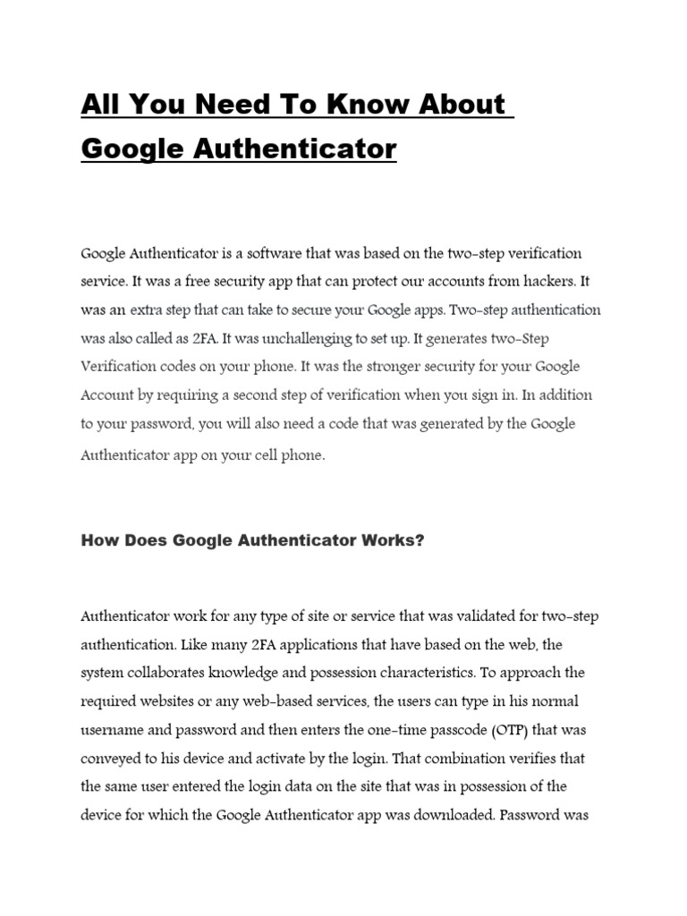 Google Authenticator 3 | PDF | Mobile App | Authentication
