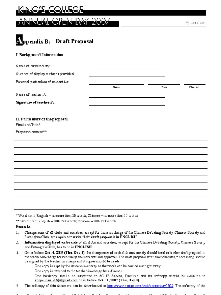 Club Proposal Draft Guidelines | PDF