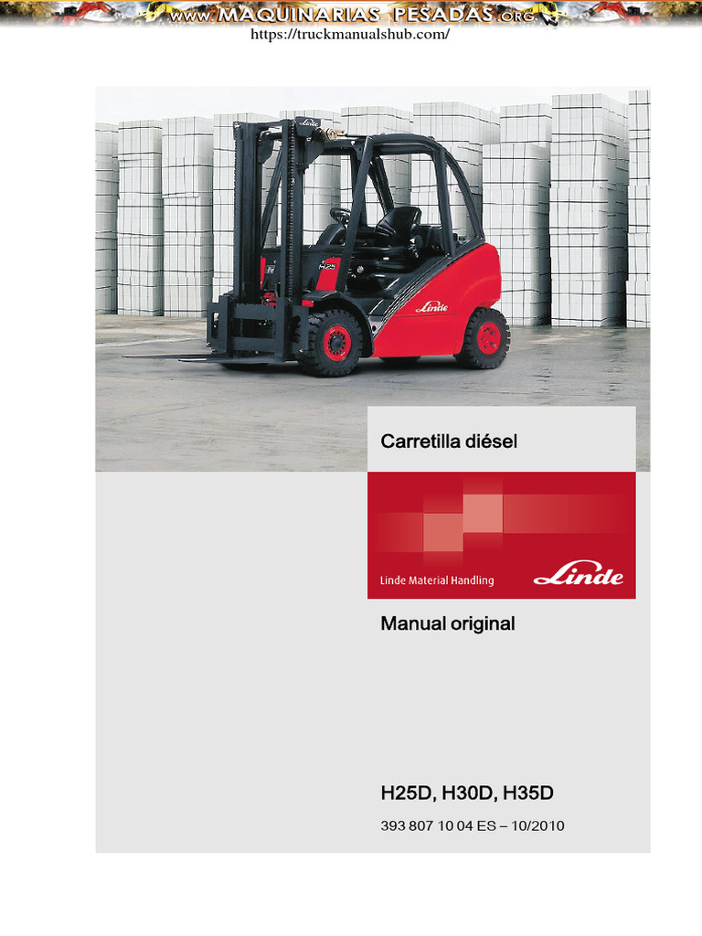 Manual Carretilla Linde H25D/H30D/H35D | PDF | Máquina elevadora | Eje