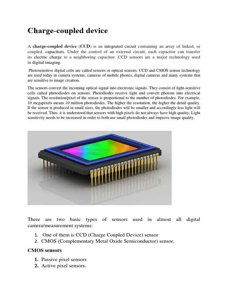 ChargeCoupled Device Integrated Circuit Capacitors Electric Charge