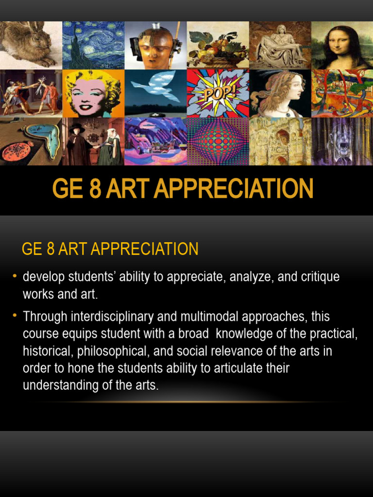Art Appreciation PDF The Arts Creativity