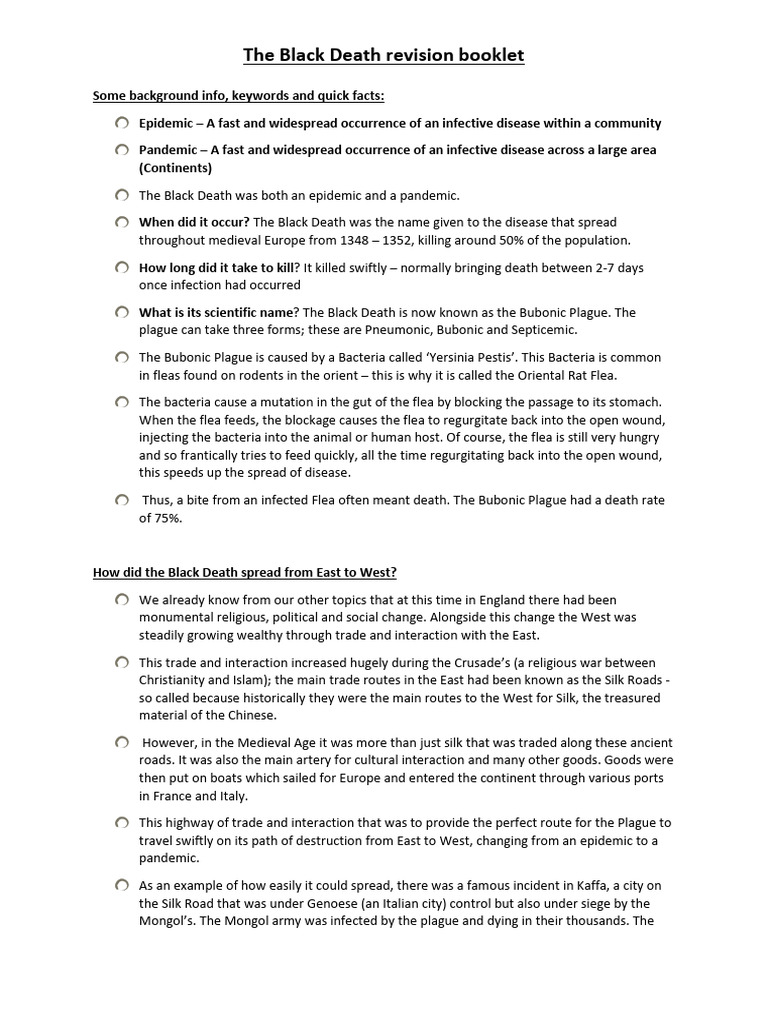 Black Death: Causes, Spread, and Impact | PDF | Black Death