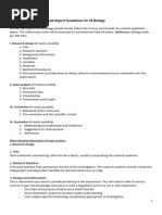 Lab Report Guidelines For IB Biology