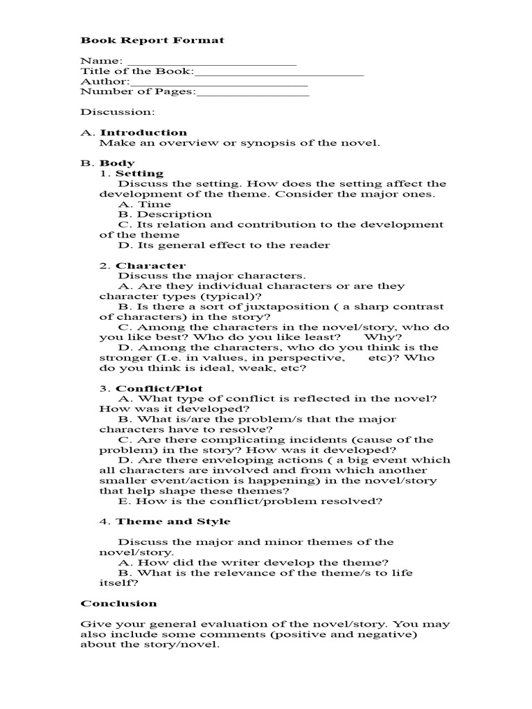 book-report-format-pdf
