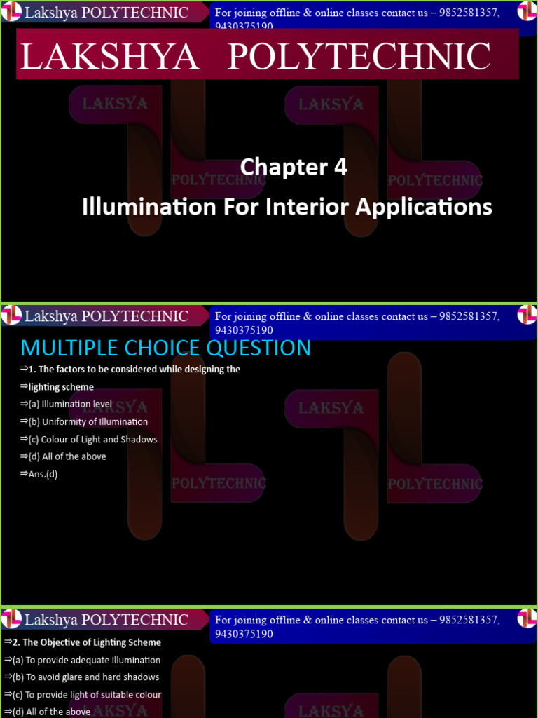 Illumination Chapter - 4 Question | PDF | Lighting | Electromagnetic ...